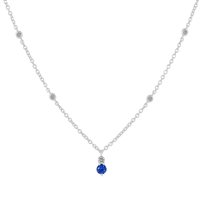 Collana Gazzola Gioielli Donna in Oro bianco Zaffiro 0.20 Ct GI-2019-16-1-Z-ST-N-G-SI - GI-2019-16-1-Z-ST-N-G-SI
